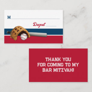 Rot, Weiß, Baseball-Marine Bar Mitzvah Platzkarte