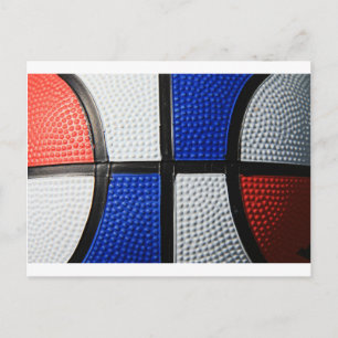 Rot-Weiß-Basketball Postkarte