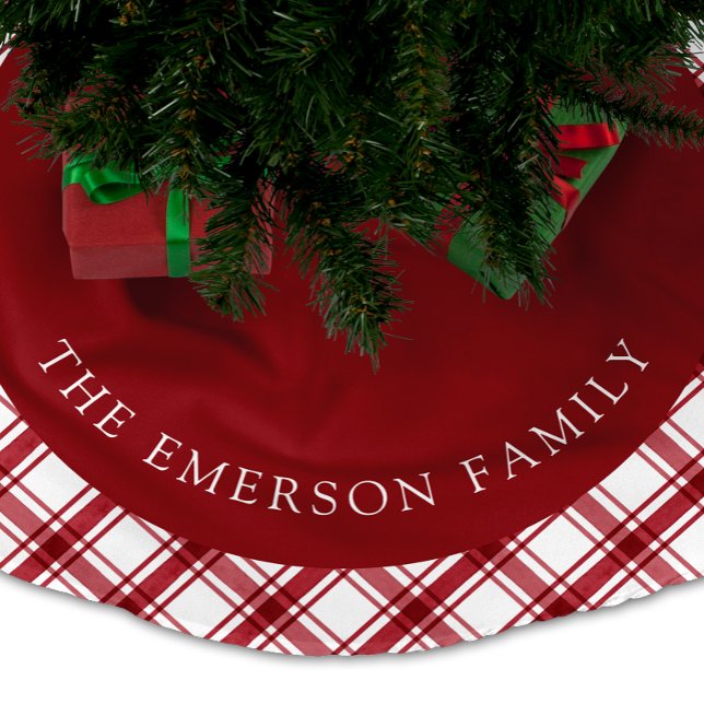 Rot-Weiß-Baumrock Polyester Weihnachtsbaumdecke (Red and White Tree Skirt
)