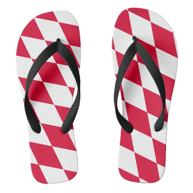 Rot-Weiß-Bayern-Muster für die Diamantflagge Flip Flops (Fußbett)