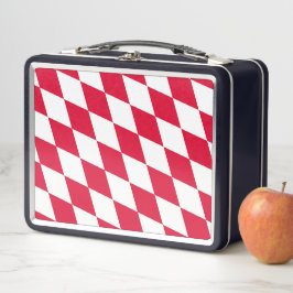 Rot-Weiß-Bayern-Muster für die Diamantflagge Metall Brotdose