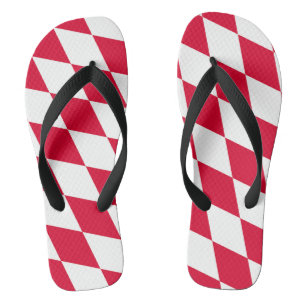 Rot-Weiß-Bayern-Rautenflaggen-Muster Flip Flops