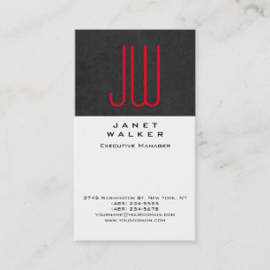 Rot-Weiß beruflich, einfach, modern, monogramm Visitenkarte