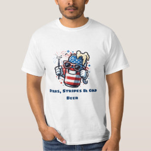 Rot, Weiß & Bier – Lustiges 4. Juli T-Shirt für Bi