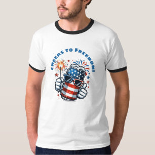 Rot, Weiß & Bier – Lustiges 4. Juli T-Shirt für Bi
