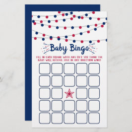 Rot, Weiß & Blau 4. Juli Babydusche Bingo