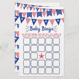 Rot, Weiß & Blau 4. Juli Babydusche Bingo