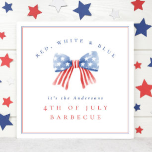 Rot Weiß Blau 4. Juli Barbecue Wasserfarbe Bogen Poster