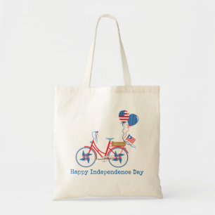 Rot Weiß Blau 4. Juli Whimsical Fahrrad  Tragetasche