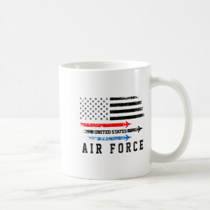 Rot Weiß Blau Air Force Überflug Stolz Amerikanisc Kaffeetasse
