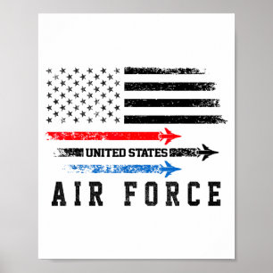 Rot Weiß Blau Air Force Überflug Stolz Amerikanisc Poster