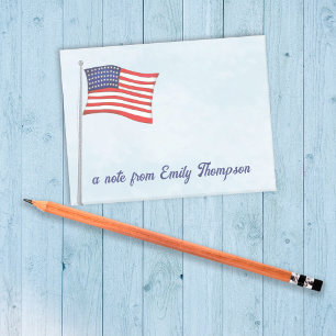 Rot-Weiß-Blau-Amerikanische-Flagge individuell Post-it Klebezettel