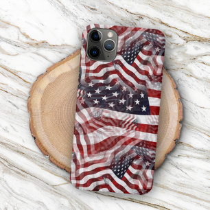 Rot Weiß Blau Amerikanische Streifen Sterne Flagge iPhone 16 Pro Max Hülle