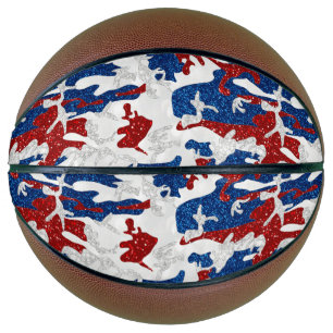 Rot, Weiß & Blau Camo 4. Juli Glitter Basketball