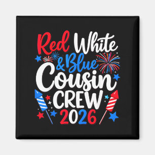 Rot Weiß Blau Cousin Crew 4. Juli Familie Magnet