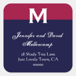 Rot, Weiß Blau Einfach und elegant Quadratischer Aufkleber