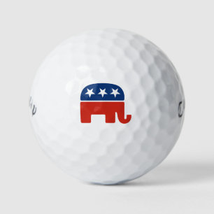 Rot Weiß Blau Elefant Wahlkampf-Saison Halbzeit Golfball