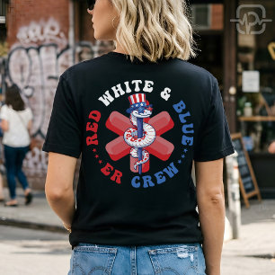 Rot Weiß Blau ER-Team Patriotischer Krankenpfleger T-Shirt