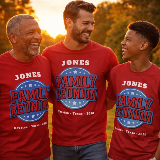 Rot, Weiß, Blau Familientreffen T-Shirt (Family Reunion Matching Shirts. Red, White , Blue 0 4th of July Picnics, Barbecues )
