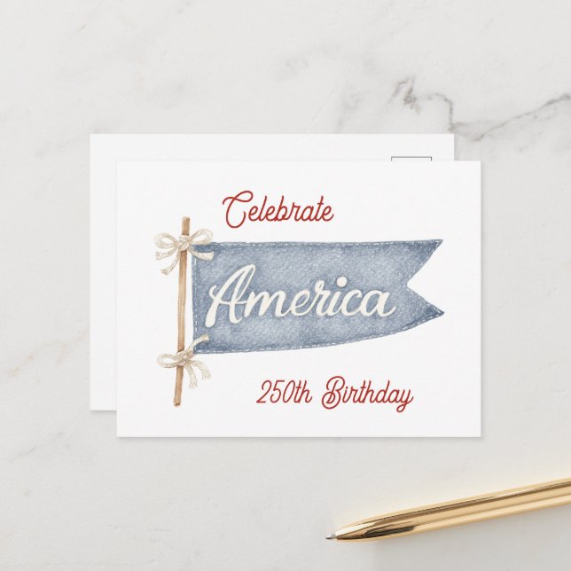 Rot Weiß Blau Feiern Amerika  Postkarte (Vorderseite/Rückseite Beispiel)