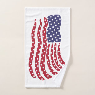 Rot Weiß Blau Flagge Design Handtuch