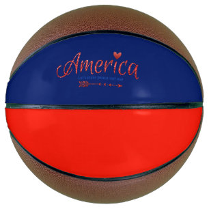 Rot, weiß, blau, Flagge, Sterne, Pfeile, 4. Juli Basketball