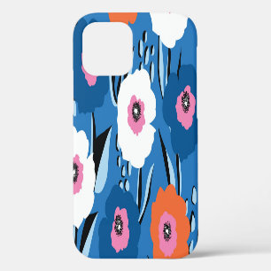 Rot Weiß Blau: Florale Skandinavische. iPhone 12 Hülle
