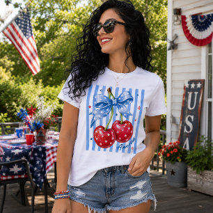 Rot Weiß Blau Frische Kirsche Amerika Design Tri-Blend Shirt