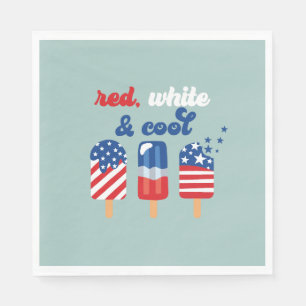 Rot Weiß Blau Geburtstag am 4. Juli Serviette
