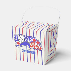 Rot Weiß & Blau Home Run Baseball Gestreifte Box Geschenkschachtel