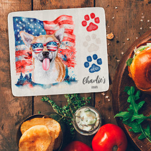 Rot Weiß Blau Lustig Cool Chihuahua Amerikanische  Schneidebrett