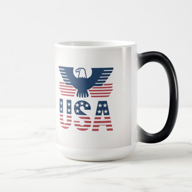 Rot Weiß Blau Morphing USA Tasse (Rechts)
