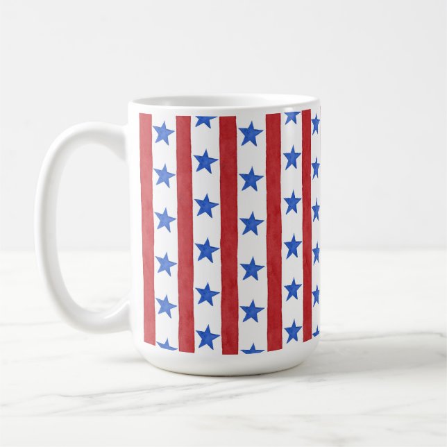Rot Weiß & Blau Patriotisch Kaffeetasse (Links)