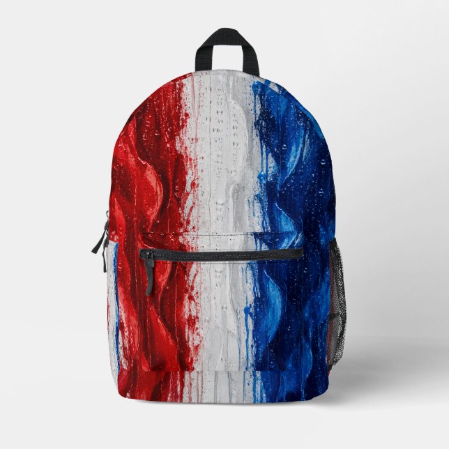 Rot Weiß Blau patriotischer Rucksack (Vorderseite)