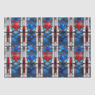 Rot Weiß Blau Patriotisches Buntglas 4. Juli Seidenpapier