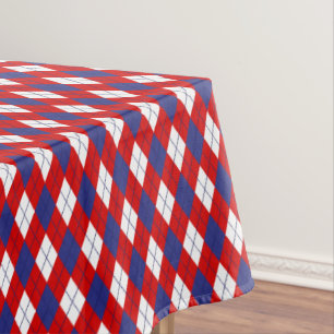 Rot, weiß, Blau Raute 1-52 x 70 BAUMWOLLE TABLECLO Tischdecke