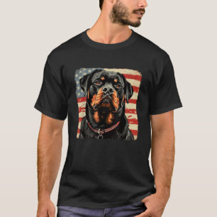 Rot Weiß Blau Rottweiler Hund Sonnenbrille Fourth T-Shirt