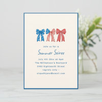 Rot Weiß Blau Schleife Vierter Juli Sommer Soiree