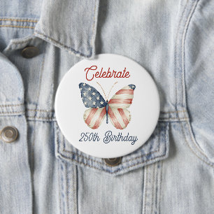 Rot Weiß Blau Sterne Streifen Feiern Amerika Button