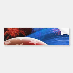Rot Weiß Blau Sterne und Feuerwerk Aufkleber Autoaufkleber