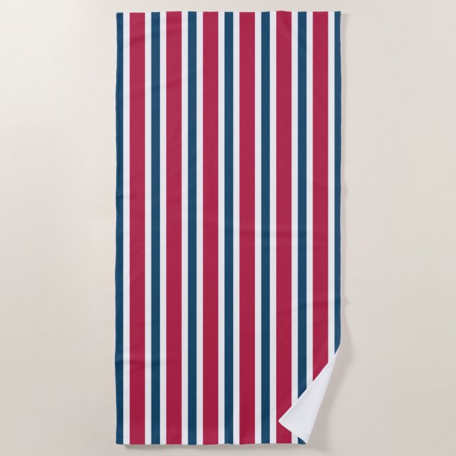 Rot Weiß Blau Strandtuch Geschenk (Vorderseite)