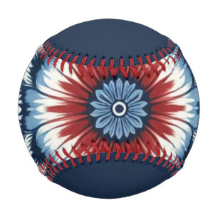 Rot, Weiß & Blau Tie-Dye Baseball
