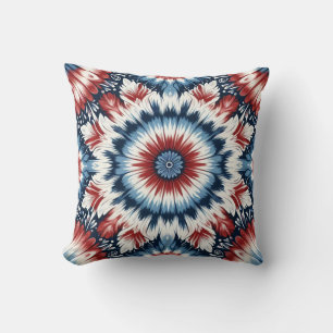 Rot, Weiß & Blau Tie-Dye Kissen