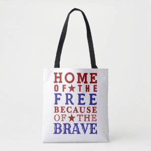 Rot Weiß Blau Tote Bag zum 4. Juli