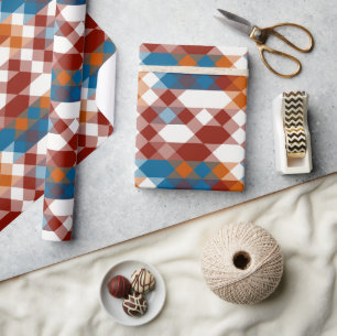 rot weiß blau und orange geometrisch geschenkpapier
