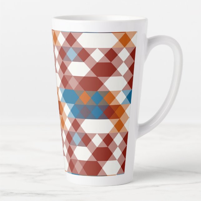 rot weiß blau und orange geometrisch milchtasse (Rechts)