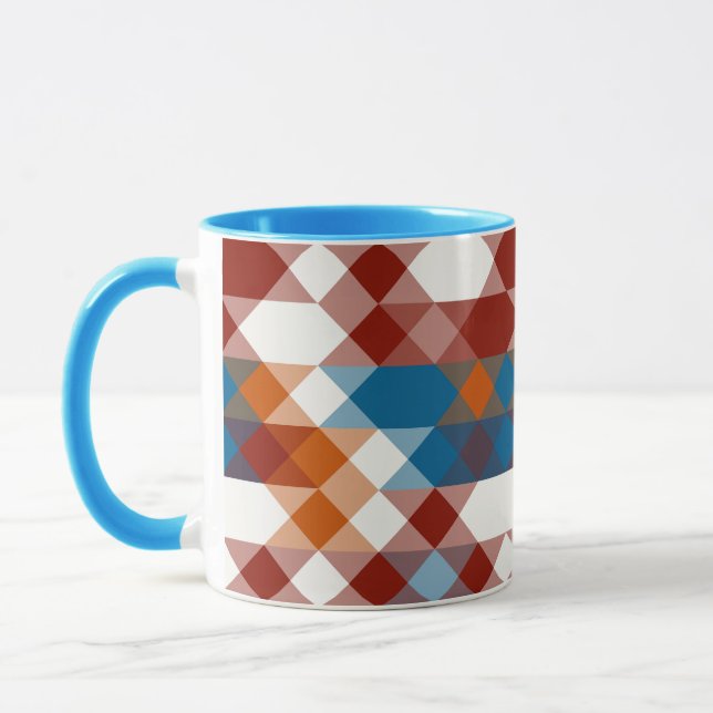 rot weiß blau und orange geometrisch tasse (Links)