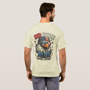 Rot Weiß Blau und Wahres Adler Herren T-Shirt T-Shirt