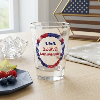 Rot Weiß Blau USA 250. Jubiläums-Kranz 4. Juli Schnapsglas