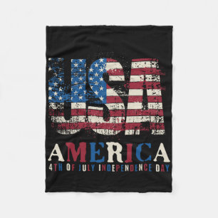 Rot Weiß Blau USA Amerika 4. Juli Patriotisch  Fleecedecke